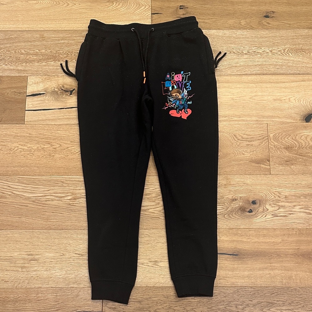 Men’s Black Graphic Joggers